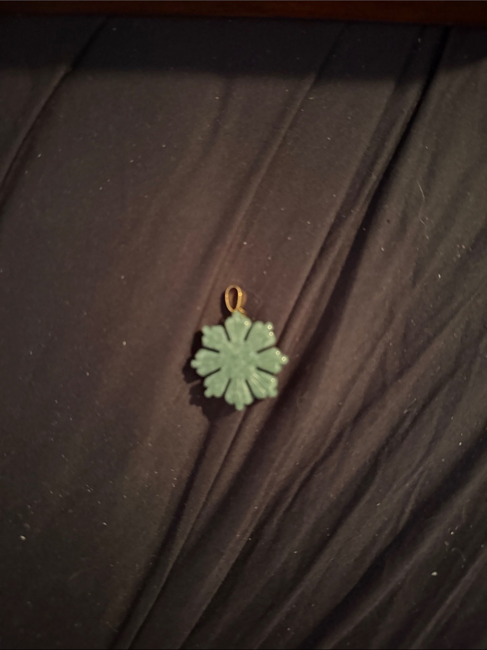 Green Floral Pendant Necklace Charm - Elegant Green Flower Accent